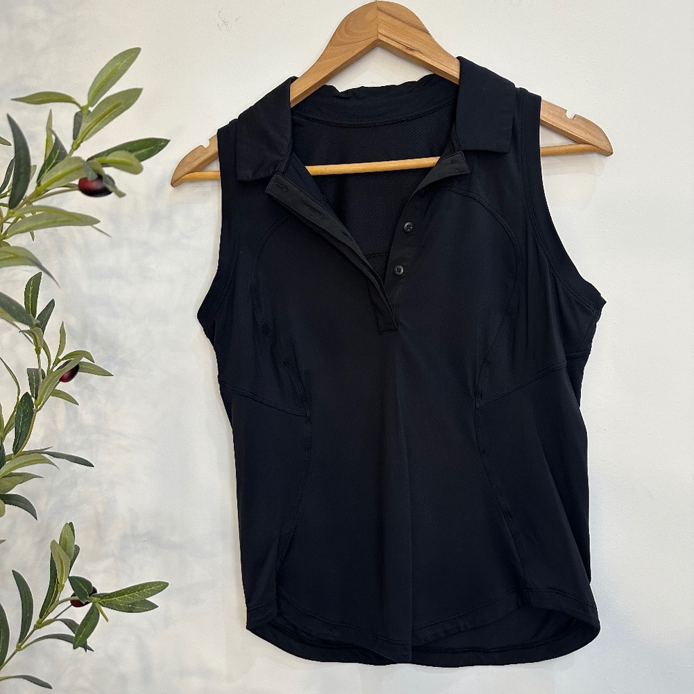 Lululemon Sleeveless Polo Top – Black, Size 8